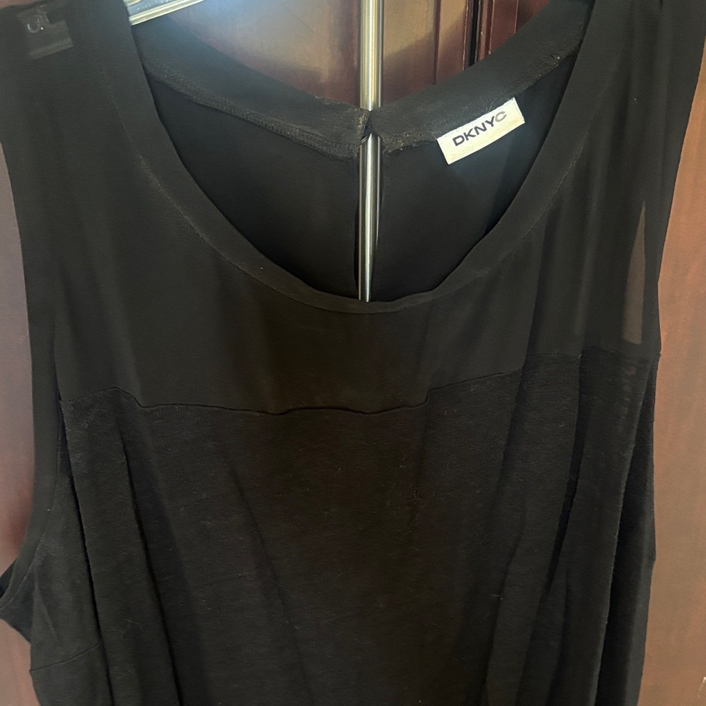 DKNYC Black Sheer Panel Tank Top